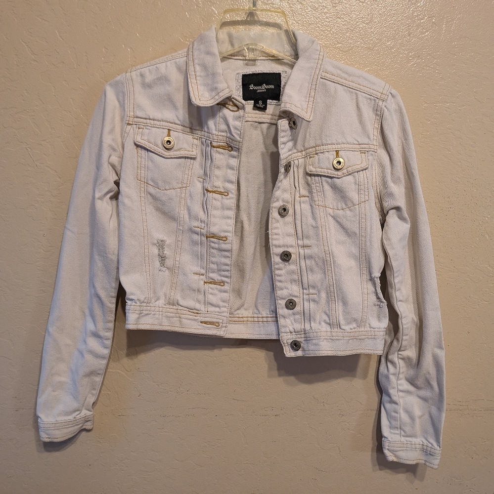Boom Boom Jeans Women's Light Beige Jean Jacket
